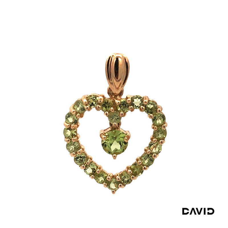 Anhänger Herz Peridot Gold 9k