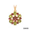Anhänger Peridot/Granat Gold 9k