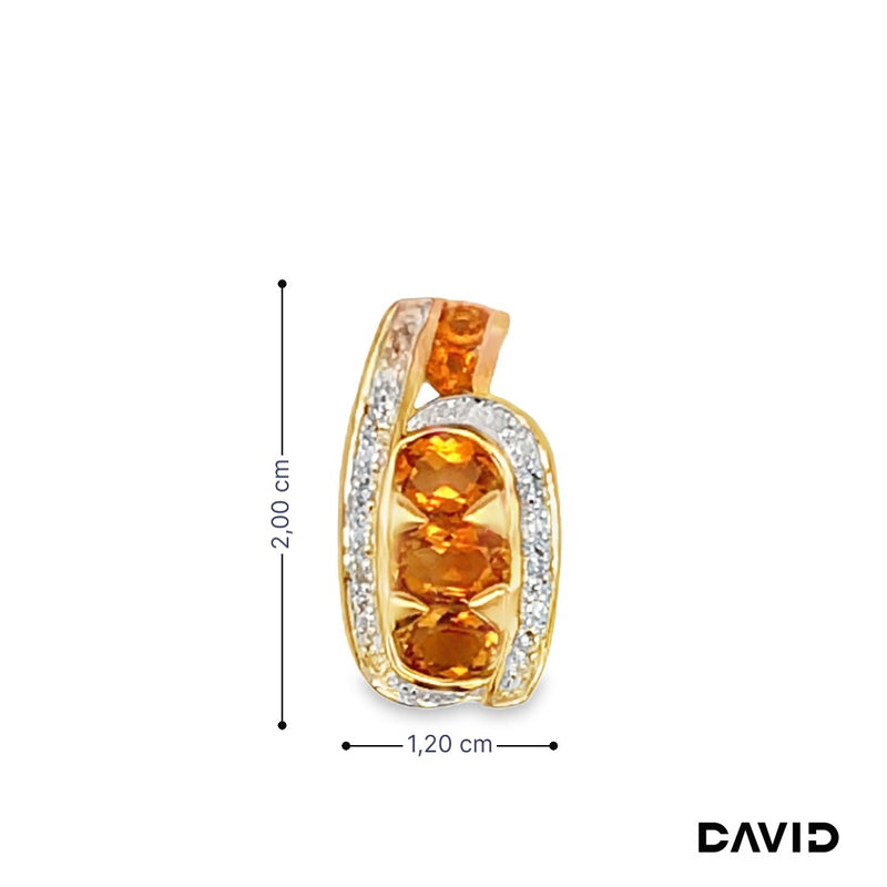 Anhänger Diamant/Citrin Gold 9k