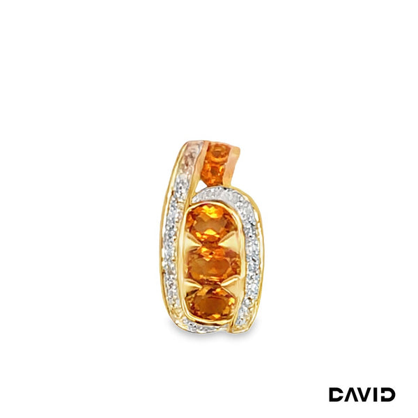 Anhänger Diamant/Citrin Gold 9k