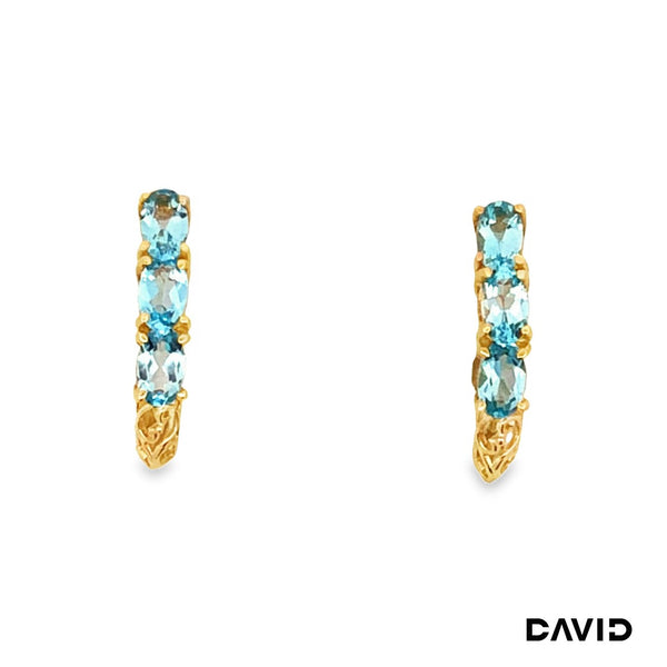 Creolen Blautopas Gold 9k