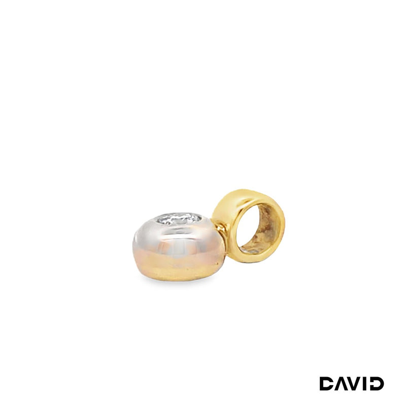 Anhänger Brillant Gold 14k Bicolor