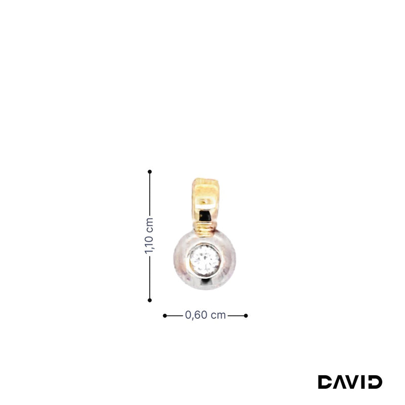 Anhänger Brillant Gold 14k Bicolor