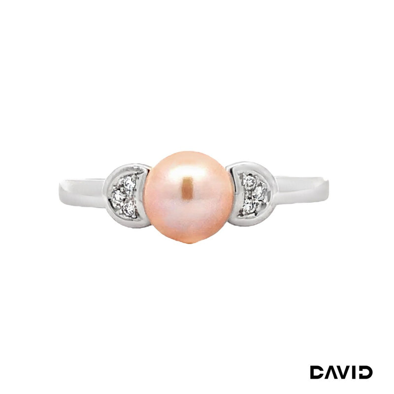 Ring Brill./Perle 585/14k Weißgold