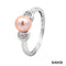 Ring Brill./Perle 585/14k Weißgold