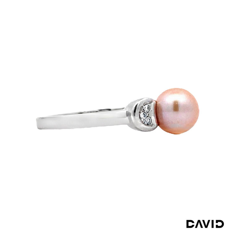 Ring Brill./Perle 585/14k Weißgold