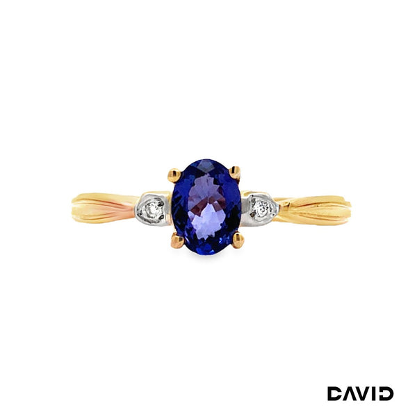 Ring Brillanten / Tansanit Gold 585/14k