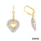 Ohrhänger Diamanten Gold 14k Bicolor