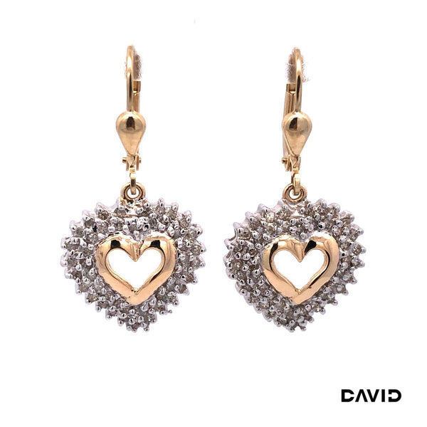 Ohrhänger Diamanten Gold 14k Bicolor