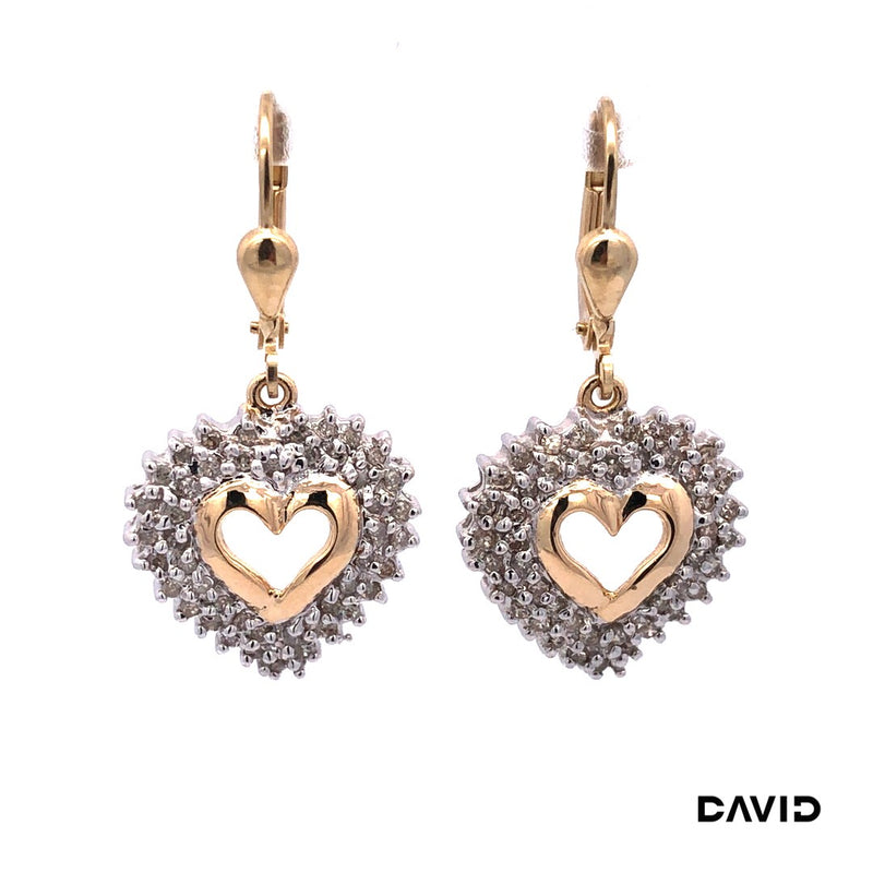 Ohrhänger Diamanten Gold 14k Bicolor