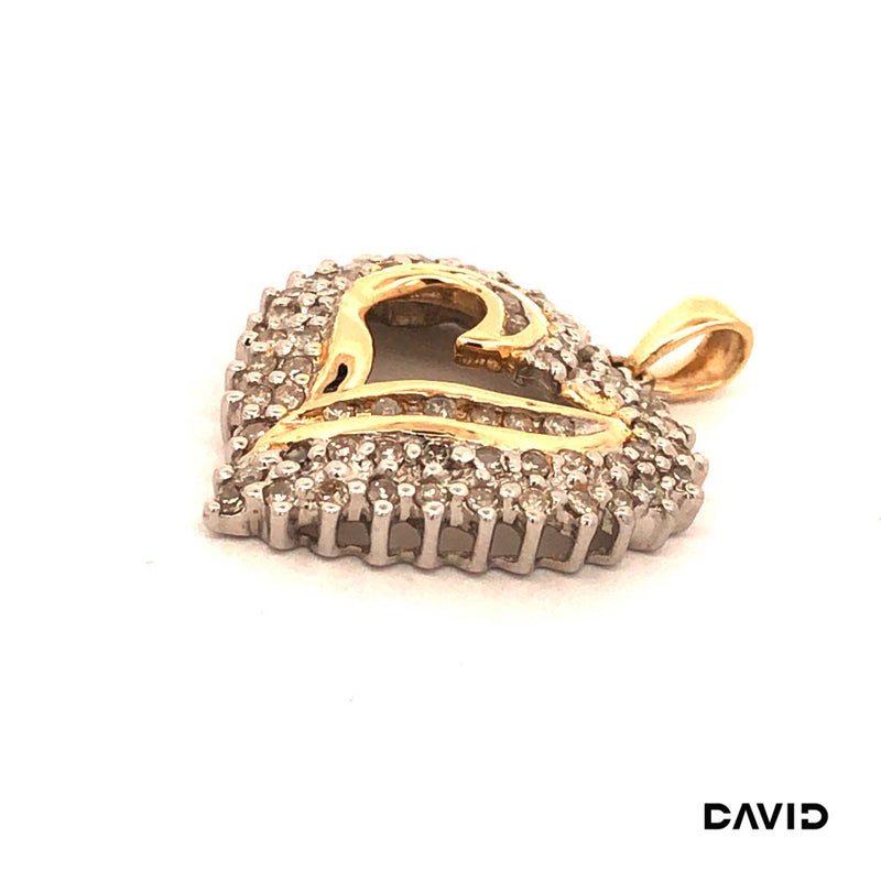 Anhänger Herz Diamanten Gold 14k Bicolor