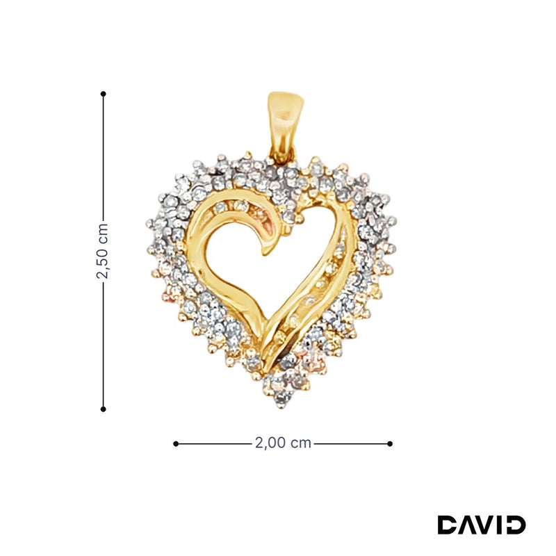Anhänger Herz Diamanten Gold 14k Bicolor
