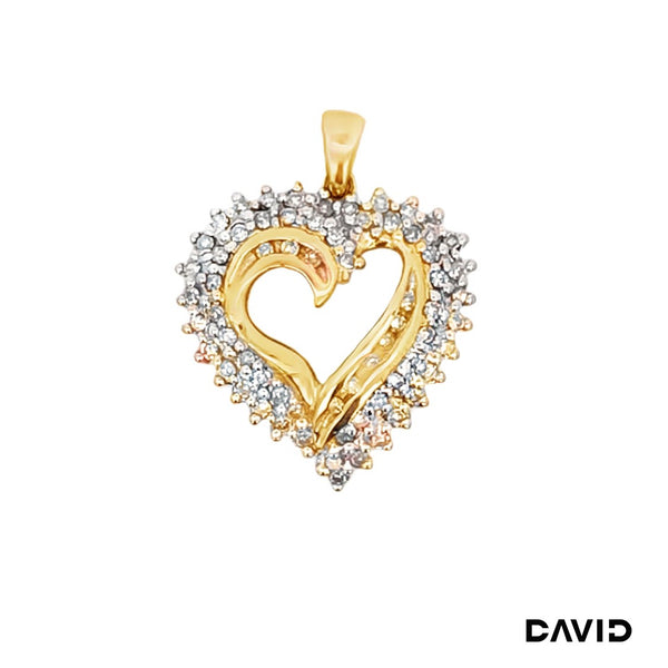 Anhänger Herz Diamanten Gold 14k Bicolor