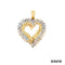 Anhänger Herz Diamanten Gold 14k Bicolor