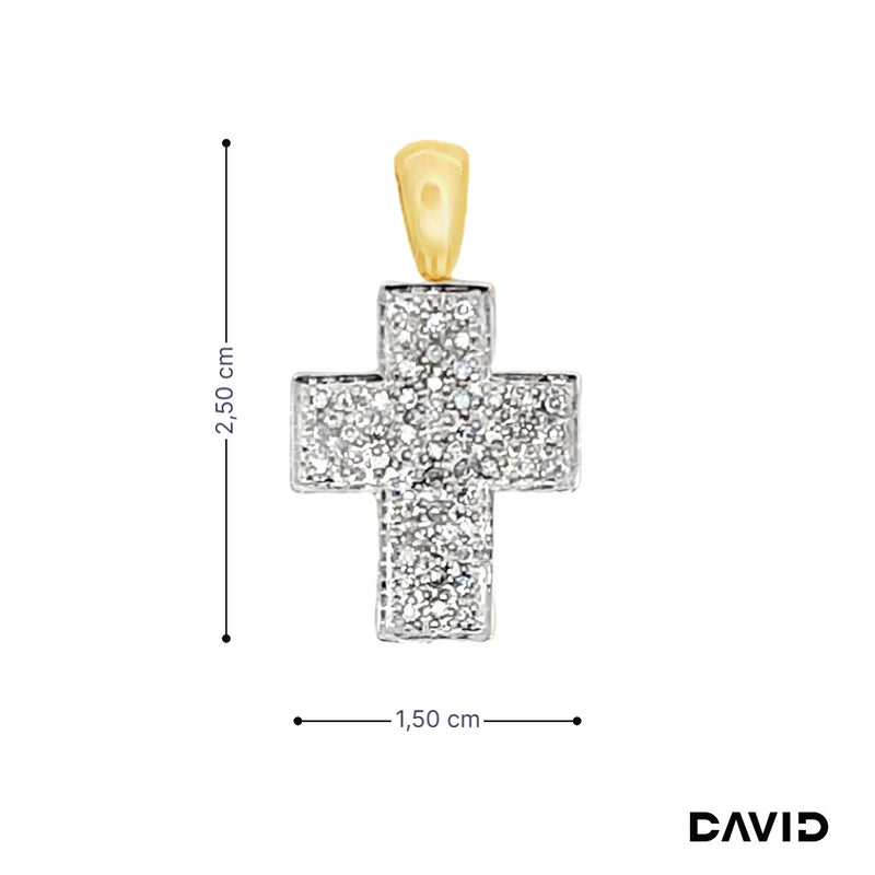 Anhänger Kreuz Achtkant Diamant Gold 585/14k