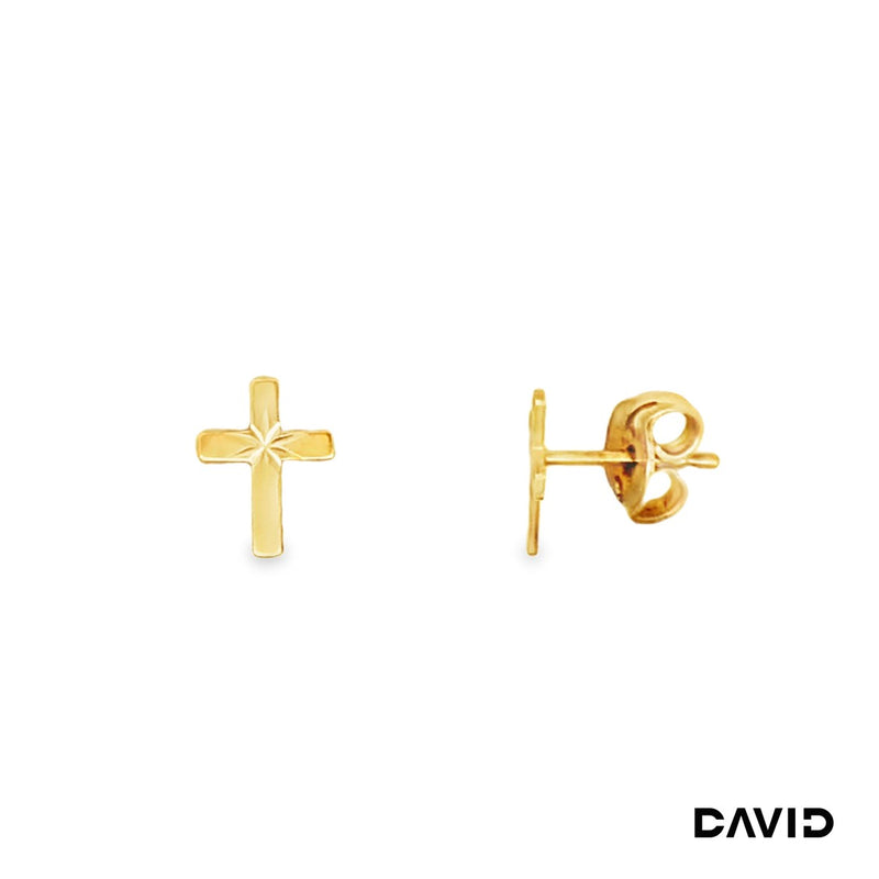 Ohrstecker Kreuz Gold 8k