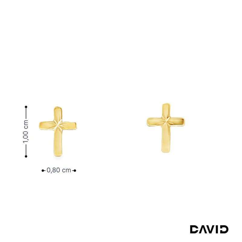 Ohrstecker Kreuz Gold 8k
