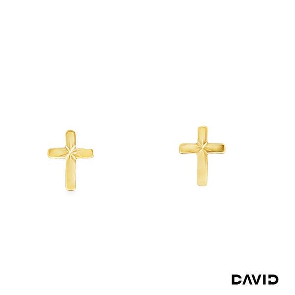 Ohrstecker Kreuz Gold 8k