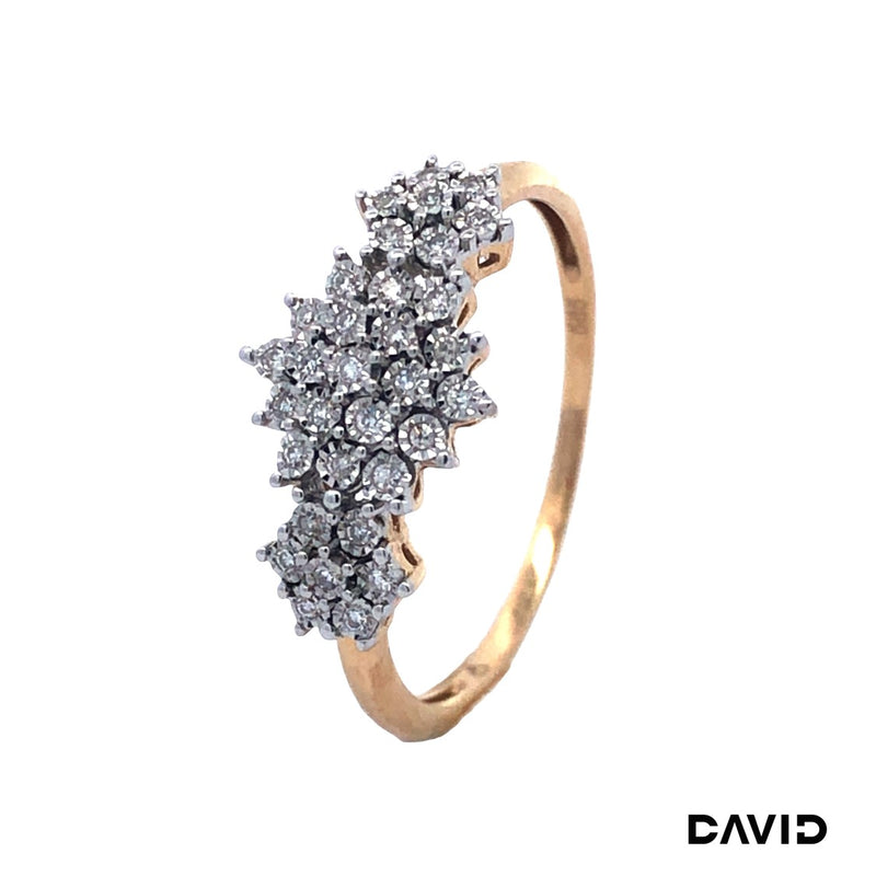 Ring Achtkant Diamanten Gold 14k Bicolor