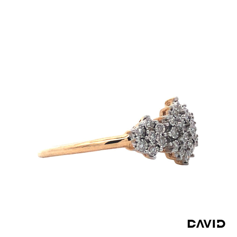 Ring Achtkant Diamanten Gold 14k Bicolor