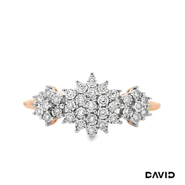 Ring Achtkant Diamanten Gold 14k Bicolor