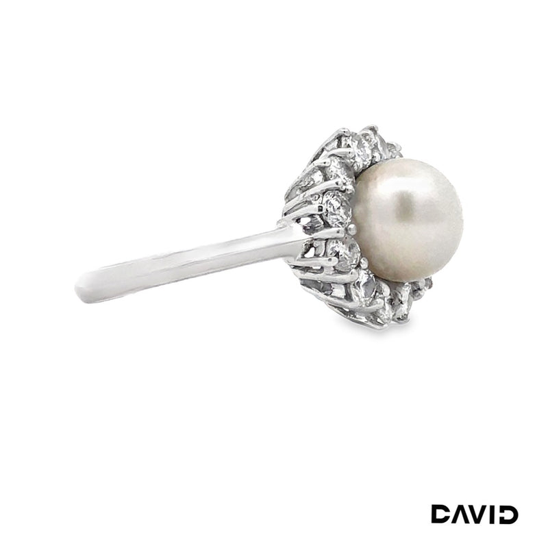Ring Brillanten & Perle 750-18k Weißgold