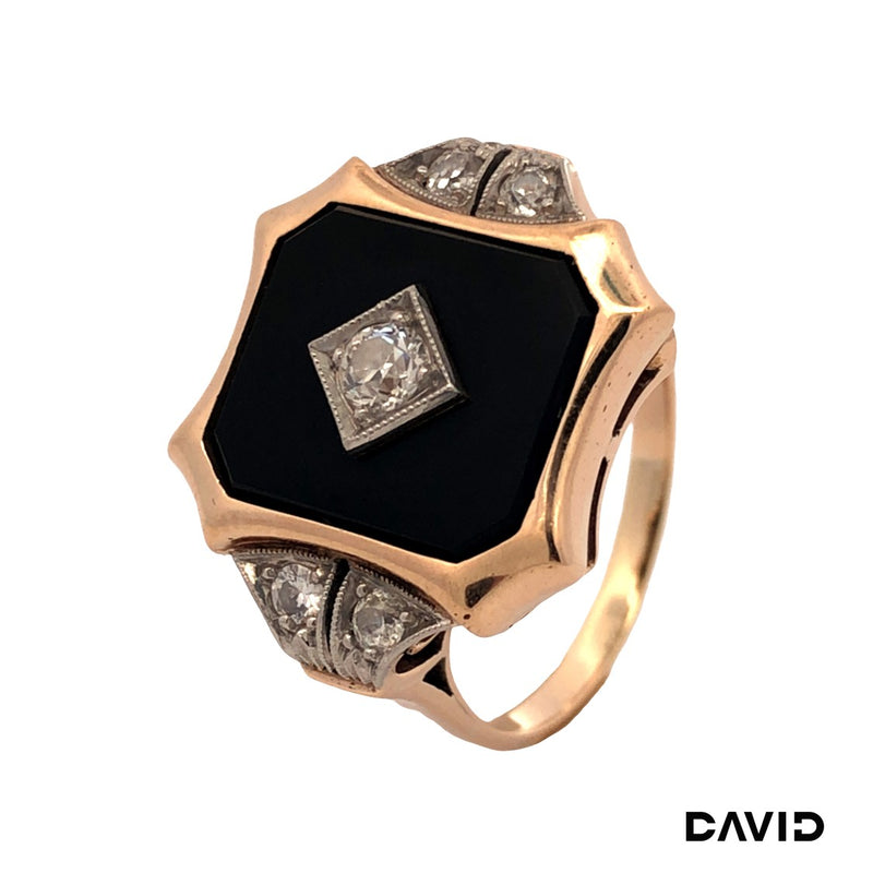 Ring Dia./Onyx Gold 585/14k
