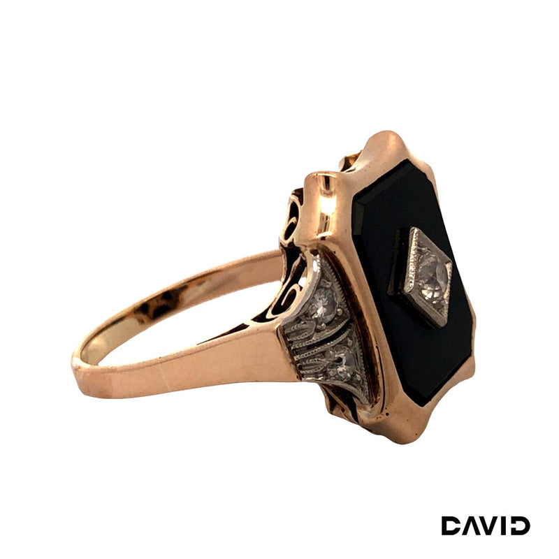 Ring Dia./Onyx Gold 585/14k