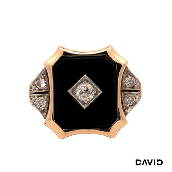 Ring Dia./Onyx Gold 585/14k