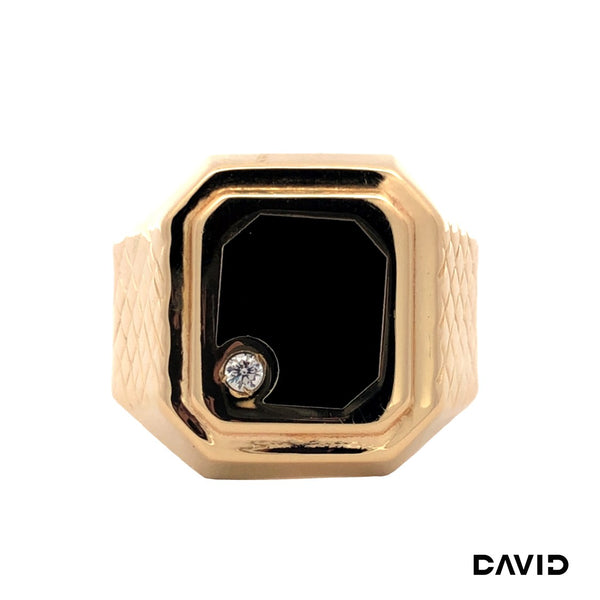 Ring Onyx/Zirkonia Gold 585/14k