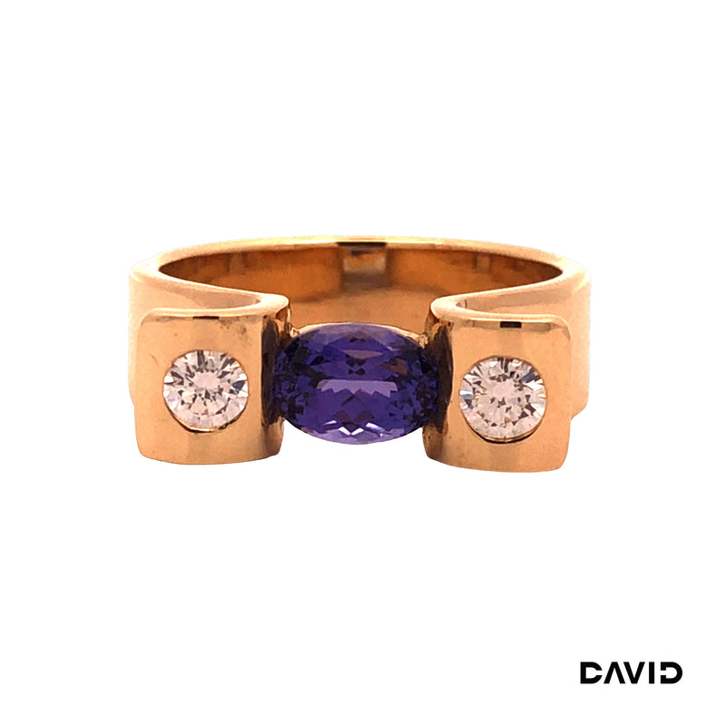 Ring Brillanten/Tansanit Gold 750/18k