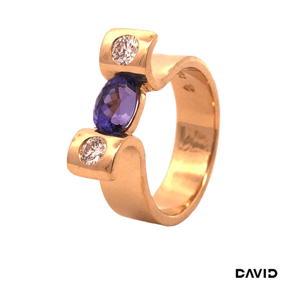 Ring Brillanten/Tansanit Gold 750/18k