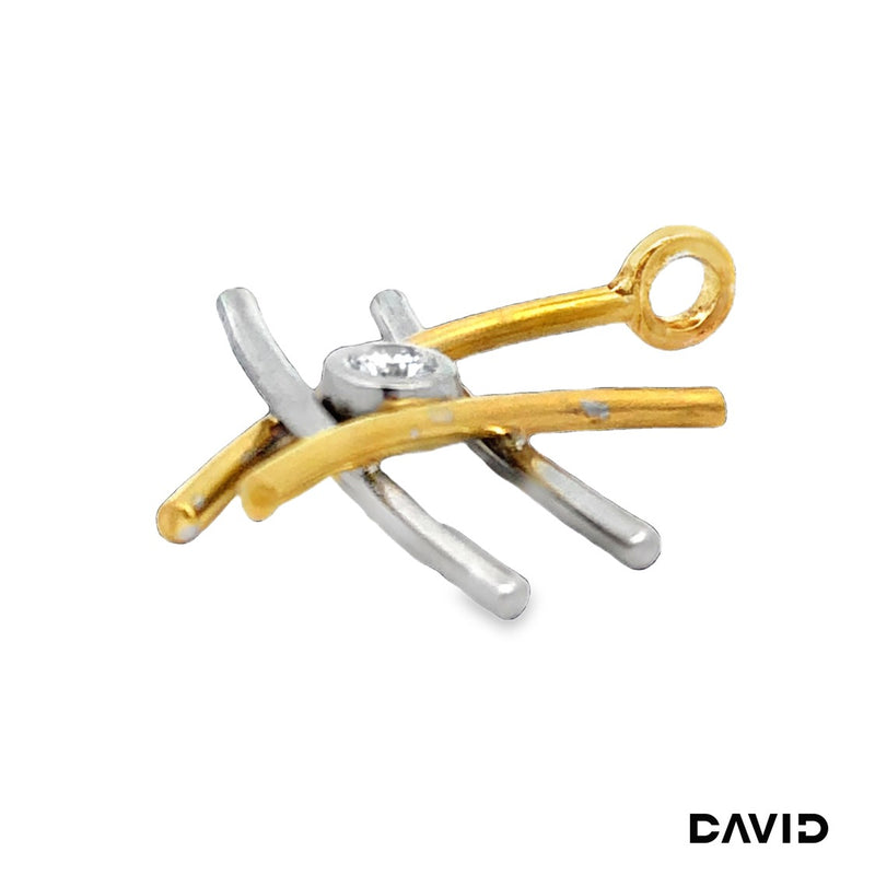 Anhänger Brillant Gold 18k Bicolor