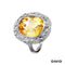 Ring Citrin/Diamanten 750-18k Weißgold