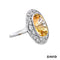 Ring Citrin/Diamanten 750-18k Weißgold