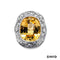 Ring Citrin/Diamanten 750-18k Weißgold
