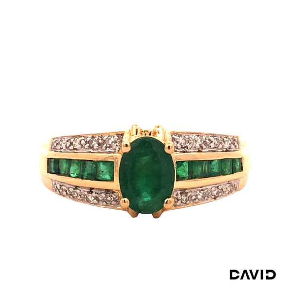 Ring Diamant/Smaragd Gold 750/18k