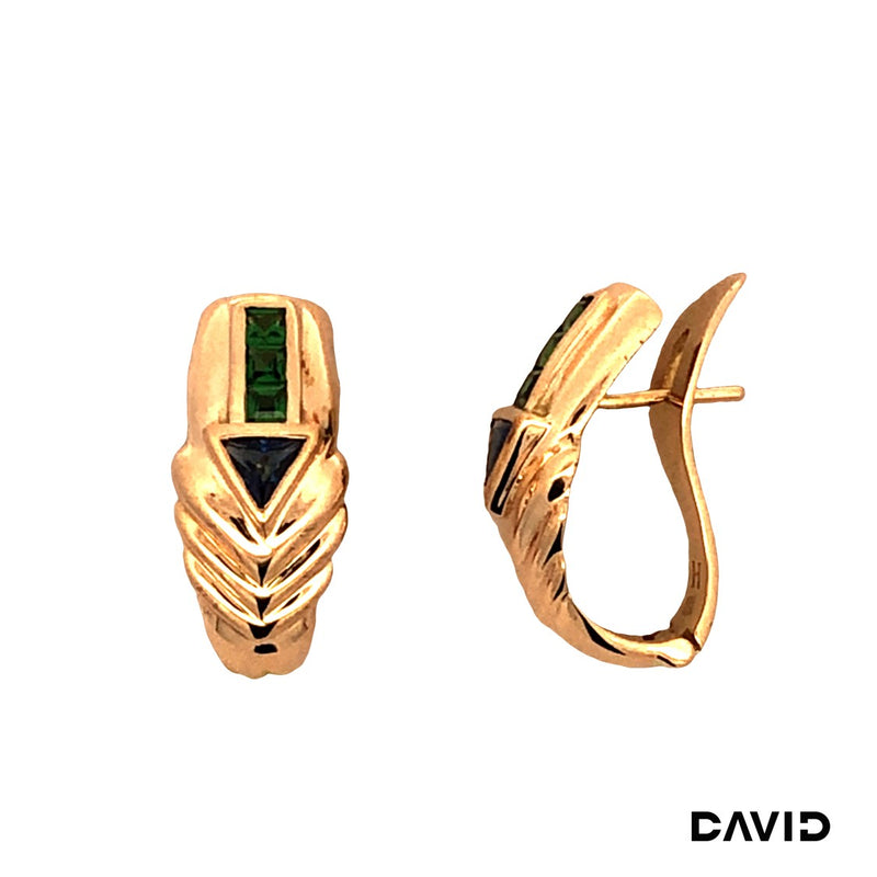 Ohrstecker Diamant/Smaragd Gold 750/18k
