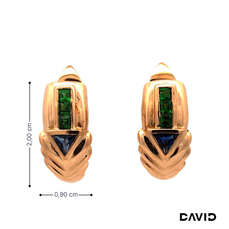 Ohrstecker Diamant/Smaragd Gold 750/18k