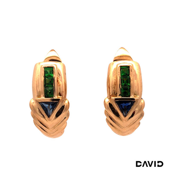 Ohrstecker Diamant/Smaragd Gold 750/18k
