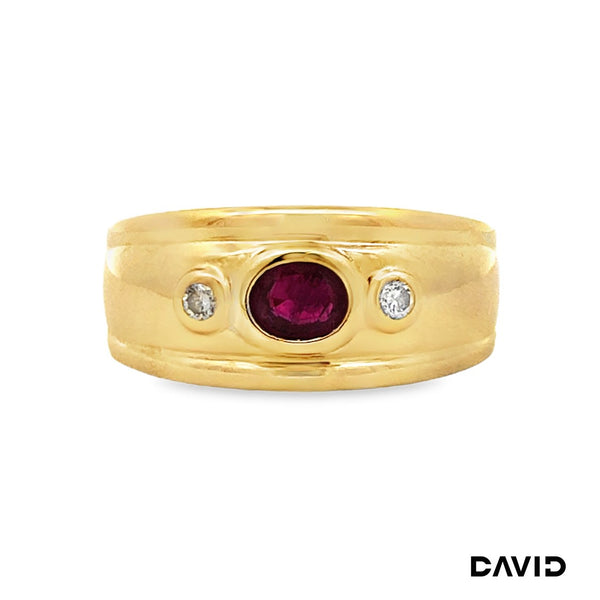 Ring Rubin/Brillanten Gold 585/14k