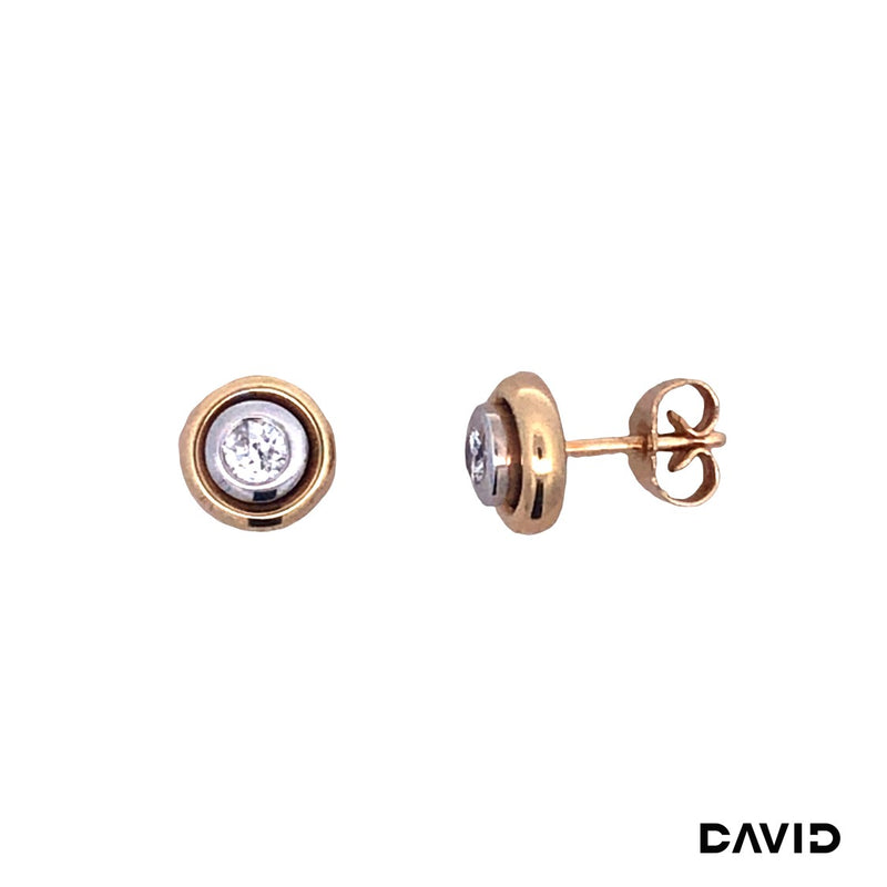 Ohrstecker Brillant Gold 14k Bicolor