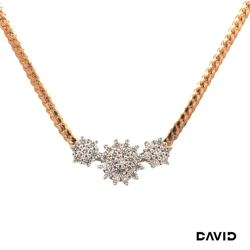 Collier mit Brillantbesatz Brillanten Gold 14k Bicolor