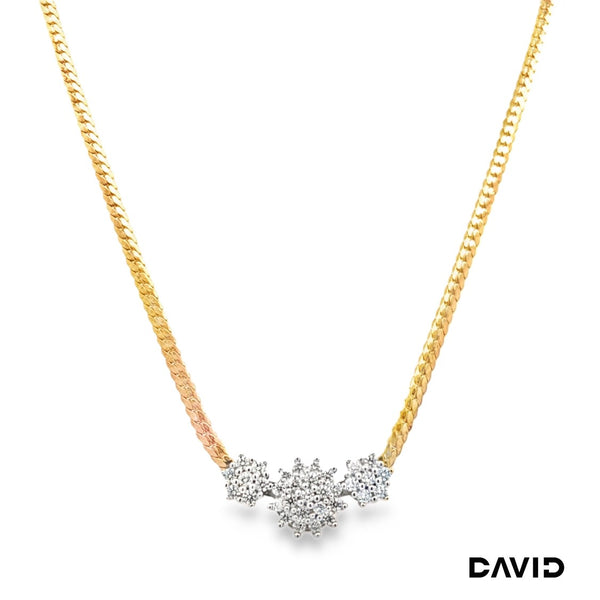 Collier mit Brillantbesatz Brillanten Gold 14k Bicolor