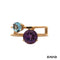 Ring Amethyst & Blautopas Gold 585/14k