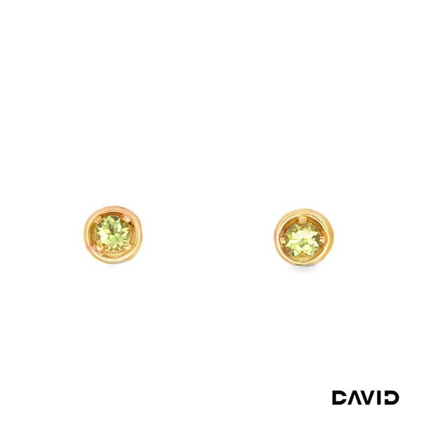 Ohrstecker Peridot Gold 8k