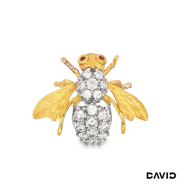 Anhänger Biene Rubin/Brillanten Gold 750/18k