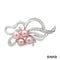 Brosche Akoya Perle / Diamanten 585/14k Weißgold