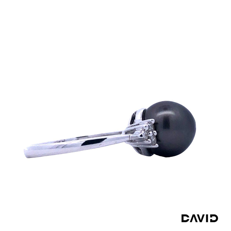 Ring Brill./Tahitiperle 585/14k Weißgold