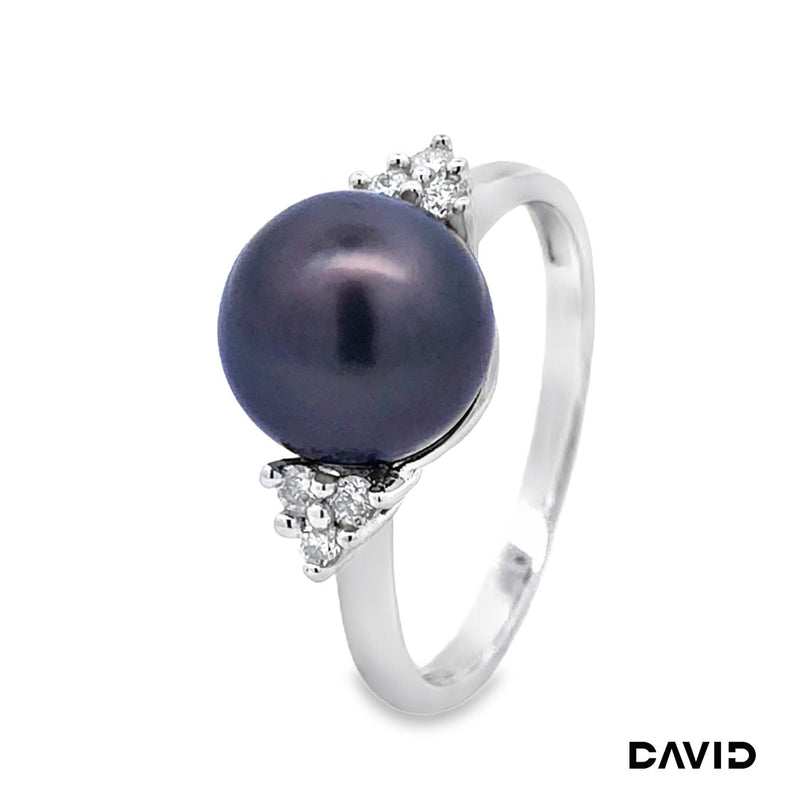 Ring Brill./Tahitiperle 585/14k Weißgold